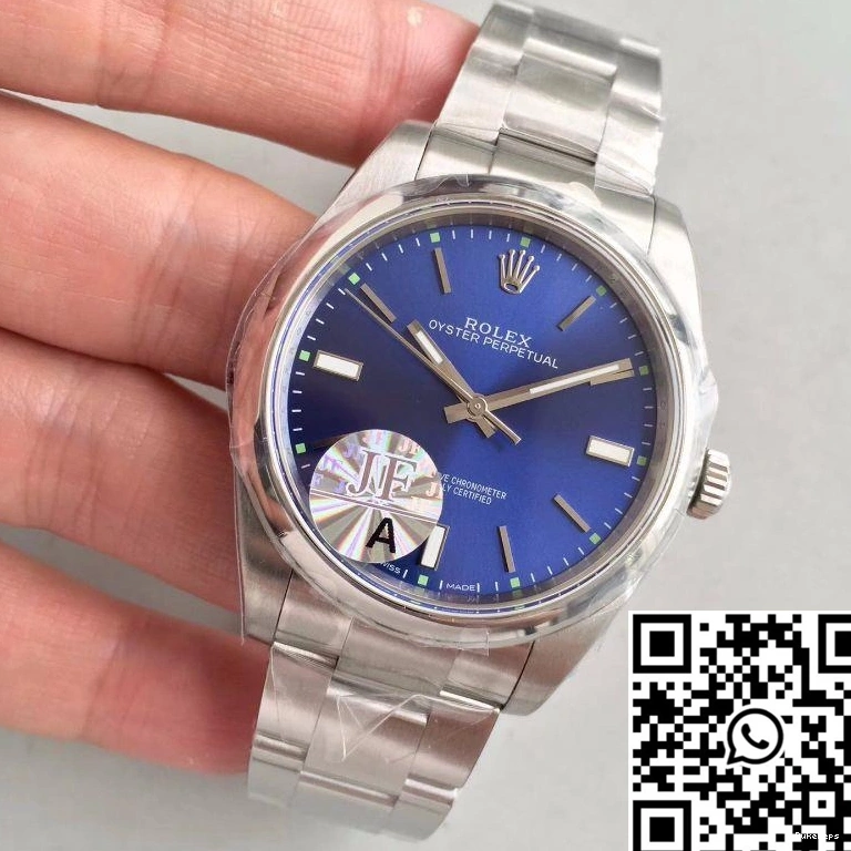 114300 Dial Rolex Perpetual Factory Oyster JF 39 Blue 0306